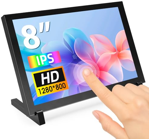 ELECROW 8 IPS 1280 * 800 Portable Touch Screen LCD Touch Screen Compatible with Raspberry Pi 5/400/4/3 Win 11/10/8/7 Jetson Nano