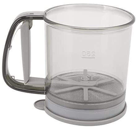 Lybunair Flour Strainer with Double Mesh Layer and Grip Handle, Flour Sifter with Lid for Kitchen and Cooking Use