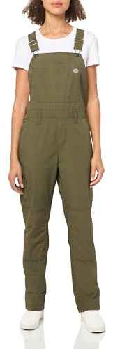 Dickies Women's Cooling Ripstop Bib Overalls, RINSED MILITARY GREEN, M