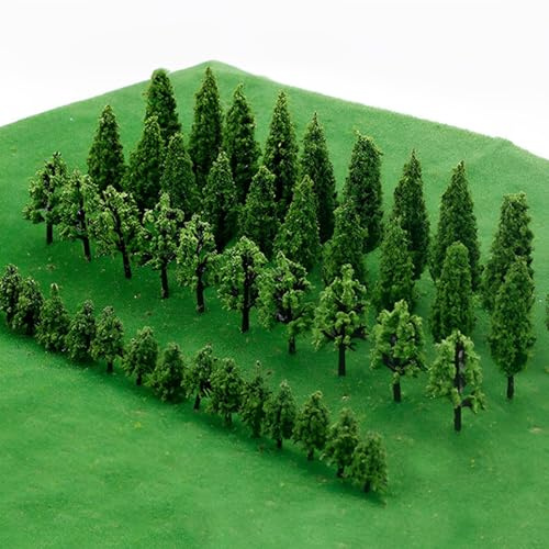 KUWUNG 50 Stück Modell Bäume Miniatur, Modellbau Bäume, Bäume Eisenbahn Landschaft Diorama Baum Architektur Bäume, Mischwald für DIY Landschaft, Mini Landschaft Landschaftsgestaltung