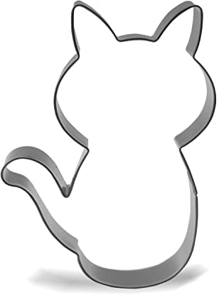 Keewah Cat Cookie Cutter - 4.5 x 3.4 inch - Stainless Steel