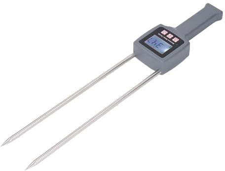 Heu-Feuchtigkeitsmesser, Tragbarer Heu-Feuchtigkeitsmesser-Detektor mit Sonde für Getreidestroh, Futtergras, Kleie, Hintergrundbeleuchtetes Display, Heu-Feuchtigkeitstester mit