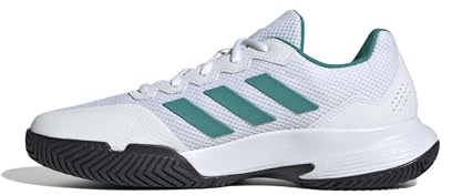 adidas Herren Gamecourt 2.0 Tennis Shoes, FTWR White/Pure Teal/core Black, 36 2/3 EU
