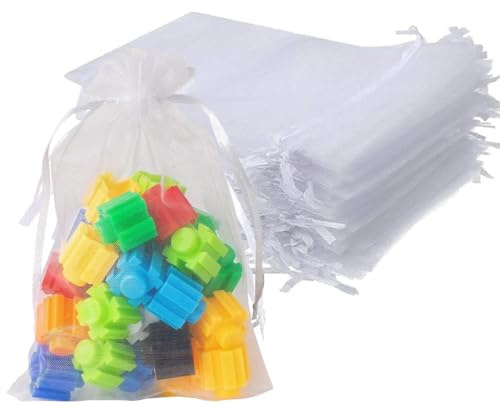 Packung Mit 30 Organzasäckchen, 10 X 15cm, Weiße Organzasäckchen, Kleine Geschenksäckchen Für Hochzeitsgeschenke, Füllung, Mini-Geschenksäckchen, Obstsäckchen, Schmuck, Lavendelsamen