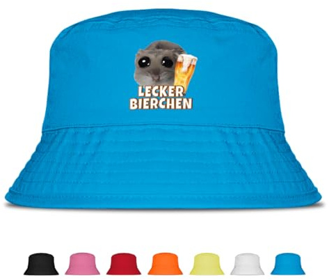 Lecker Bierchen - Lustiger Fischerhut – Der perfekte Sonnenhut für Herren & Damen – Ideal als Malle-Outfit, Party-Accessoire & Festival-Eimerhut für den Strand