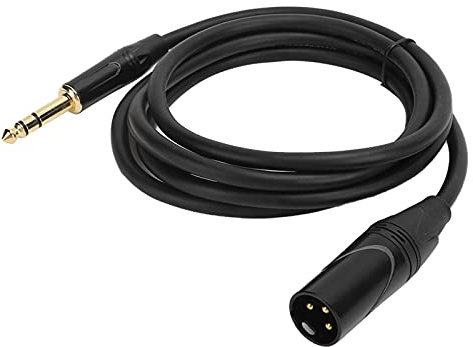 koloys XLR Male to 4in 6.35mm Male Jack Cable for Balanced Microph Line Cord Ideal for Studio and Live Performances with HighQuality Sound Clarity and Durability (JD6004-1 meters)