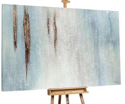 KunstLoft Ölgemälde 'Fiery Feelings' 180x120cm | Original Handgemalte Gemälde | Abstrakt | Blau und Grau | Leinwand-Bild Ölgemälde einteilig groß | Modernes Kunst Ölbild