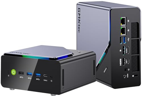 GMKtec K12 AMD Mini PC Ryzen 7 255 H(Upgrade auf 8745HS, 4.9 GHz) 16G DDR5, 512G M.2 PCIE 4.0 x4 SSD, 3 Jahre Produktschutz, Micro PC mit USB4.0, USBA X 5, Dual 2.5G LAN, OCuLink Port, Quad 4K Display