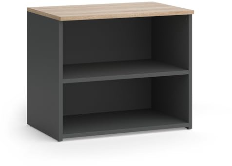 Vicco Lowboard Wido, Anthrazit/Sonoma, 60 x 50 cm | mit 2 Fächern, geeignet als TV-Untergestell mit Kabeldurchführung