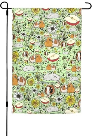 Drapeau de jardin imprimé cochon d'Inde 30,5 x 45,7 cm toutes saisons drapeau extérieur cour décoration pour patios
