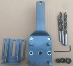 Plantilla guía de taladro para carpintería, localizador de perforación manual para agujeros rectos y angulares, kit de sierra perforadora de 8 piezas con brocas de aleación, herramienta de precisión