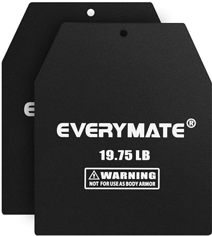 EVERYMATE Tactical Weighted Vest Plates – 3.75/5.75/8.75/14.5/19.75LB Pairs – Insert Weighted Vest Plates- Contoured Ergonomic Fit – WODs, Strength Training, Running, Weight Plates for Vest