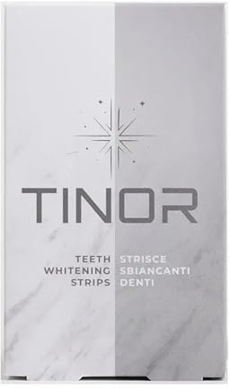 TINOR COSMETICS Strisce Sbiancanti per Denti, Trattamento Sbiancante Professionale, 15 Trattamenti Giornalieri, 30 Strisce