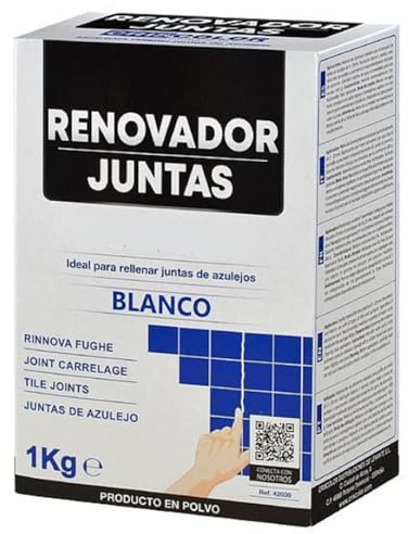YIJIA | Renovador de juntas blanco, Pasta para reparar juntas, Producto en polvo, Alta Adherencia, Ideal para rellenar juntas de azulejos, Formato 1 Kg, Color Blanco