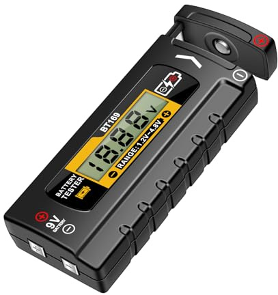 Comprobador de Baterías Pequeñas - Comprobador De Baterías Doméstico - Monitor Digital Eléctrico Para Pilas Domésticas AA AAA C D 9V De Botón,Probador para Hogar y Oficina de