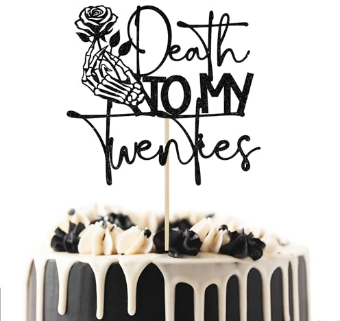 Zosutetoxo Death to My Twenties Cake Topper, Rip to My 20s Deko 30th Geburtstag Party Decor, Schwarzer Glitzer Torten Topper
