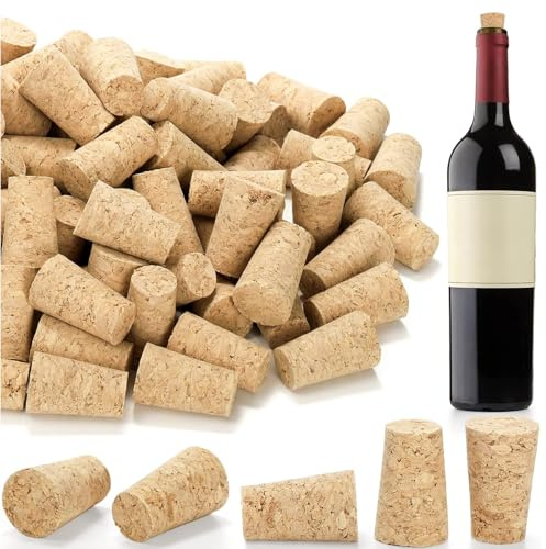 50 PCS Tappi Sughero Tappi per Vino Tappi di Sughero Naturale Tappi Conici in Sughero Conico in Barattolo 2,2 x 1,8 x 3,5 cm per Artigianato per Decorare Vino, DIY, Artigianato