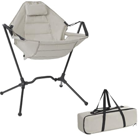 Genérico Silla de Exterior para Camping,Taburete Mecedor De Aluminio Resistente De Uso Intensivo | Silla Balancín Portátil para Césped - para Jardín Fiesta Playa Picnic y Exteriores