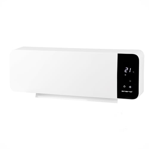 EMERIO FH-133172 Väggvärmefläkt, 2 000 W, justerbar veckotimer, PTC-värmeelement (keramik), 2 värmenivåer, justerbar termostat, öppet fönster, detektering, oscillerande, LED-display