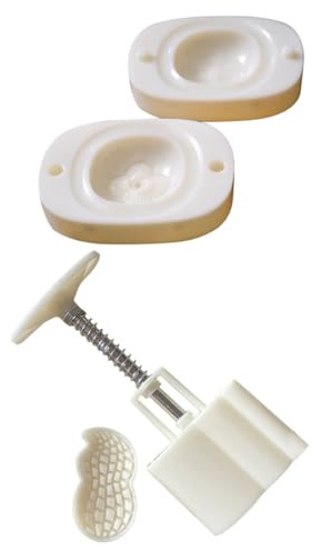 LOORGVEL Moldes para Pastel de Luna 2 Piezas, Moldes Creativos para Repostería Hechos a Mano, Plástico de Color Claro, Diseño Maní y Caqui, Utensilios para Hornear para Cocina y Fiestas