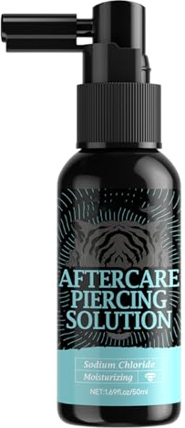 Solución para el Cuidado Posterior de Piercings Spray y de 50ml | Solución para el Cuidado de Piercings Para toda la familia y diario en interiores