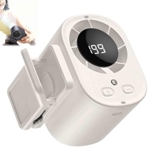 Aire acondicionado con clip para coche, portátil, recargable por USB, mini ventiladores de refrigeración personal de mano, 2026 con pantalla LED, rotación de 360°, velocidad ajustable de 199 grados