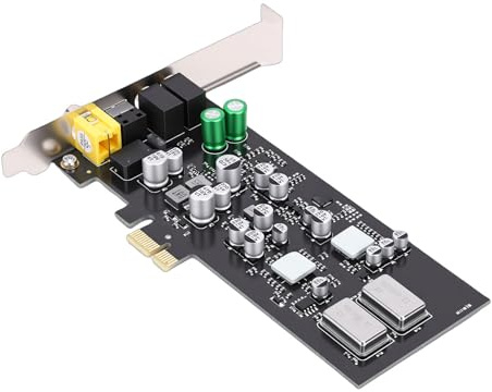 Tonysa Carte Son PCIE, Carte Interne HiFi avec DAC ES9018K2M et Son Surround 7.1 Canaux, Sortie Optique pour Les Jeux sur PC et Le Streaming de Musique
