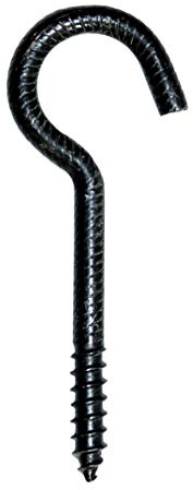 SN-TEC Schraubhaken/Deckenhaken gebogen 80mm schwarz (10 Stück)