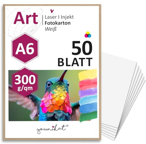 younikat 50 Stück Postkarten DIN A6 weiß Papier blanko 300 g/m² - dv337 | blanko, zum Beschriften, beschreibbare Rückseite, matte Oberfläche