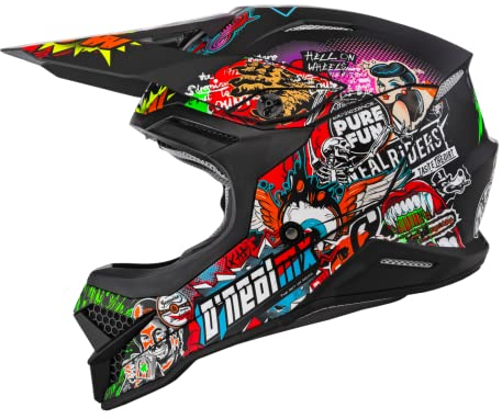 O'NEAL | Motocross-Helm | MX Enduro Motorrad | ABS-Schale, Lüftungsöffnungen für optimale Belüftung & Kühlung | 3SRS Helmet Crank 2.0 | Erwachsene | Multi | Größe S