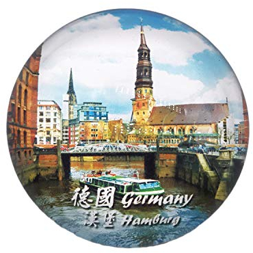 3D Hamburg Deutschland Kühlschrank Kühlschrankmagnet Kristallglas Magnet Tourist Travel Souvenir Sammlung Geschenk Magnetische Aufkleber Home Küche Dekoration
