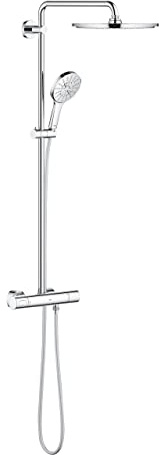 GROHE Rainshower Smartactive 310 -Duschsystem mit Thermostat für die Wandmontage (Sicherheitsperre bei 38°C, langlebig, Antikalk-System, Verbrühschutz), chrom, 27966001