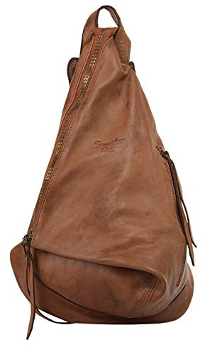 Samantha Look Rucksack Echt Leder Damen Made in Italy, Eleganter City Rucksack mit verstellbaren Schulterriemen und Smartphonefach