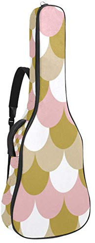 Gitarren-Gigbag, wasserdicht, Reißverschluss, weicher Gitarren-Rucksack, Bassgitarre, Akustik- und klassische Folk-Gitarren-Tasche, Pink, Weiß, Gold, Kaffee, Fisch, Meerjungfrauen-Waage
