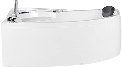 Vasca Idromassaggio Angolare Destra Acrilico Bianco con Luci LED