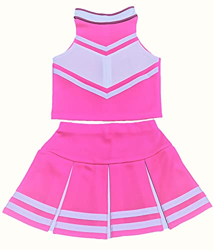 Cheerleader-Cheerleader-Outfit für Damen, Uniform, Kostüm, Cosplay, süßes Pink/Weiß (S/32-34)