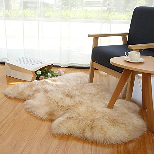 Altlue Real Genuine Sheepskin Rug Natural Sheepskin Throw Real Full Wool Rugs Fluffy Fur Rug Authentic Lambskin Seat Covers For Chairs Lambskin Seat Pads Cushion (70X100cm)
