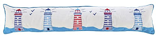 POMMERNTRAUM ® | Zugluftrolle Zugluftstopper Türstopper Windstopper Türluftstopper maritime Dekoration (Leuchttürme)