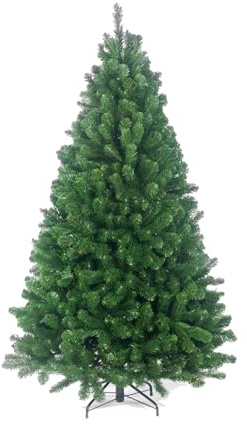 Artificial Christmas Tree Large Colorado Pine Bushy Spruce Thick Tips with Metal Stand Quality Xmas Tree Ideal for Festive Season Indoor-Outdoor Décor (Green 6ft, 800 Tips)