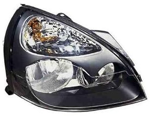 Repiauto Phare avant droit noir H7/H1 compatible avec Renault Clio 2 phase 2 2001-2005