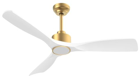 OFANTOP 52 Inch ETL Listed Smart Ceiling Fans with Lights Remote Control, Quiet DC Motor 3 Blade Modern White Gold Ceiling Fan for Bedroom Living Room