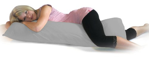Dukal | Bezug für Seitenschläferkissen | 35x160-40x160 cm | aus hochwertigem DOPPEL-Jersey | 100% Baumwolle | Farbe: grau