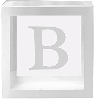 Valink Dekoboxen für Babypartys, 1 Stück, transparente, quadratische Kartonbox, Ballonbox für Mädchen und Jungen, für Mottopartys, Dekoration, Geburtstag, Babyparty