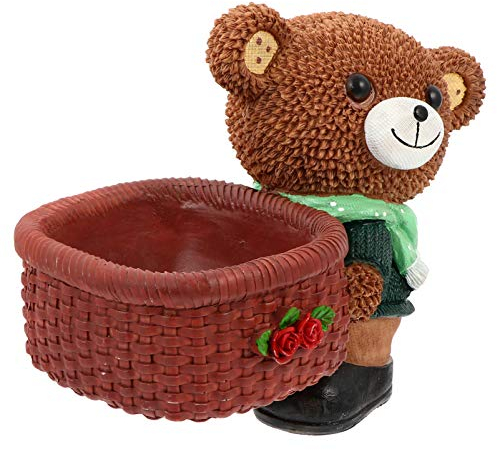 Vase Home Cute Animal Flowerpot Small for Holder Cartoon Balkon Decor Gardening Planter Decorations Bonsai Mini Office Decoration Entzückende rosa Statue Wohnkultur (Color : Light Brown, Size : 21X1