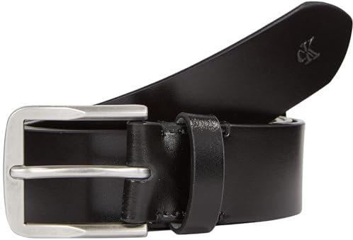 Calvin Klein Jeans Herren Gürtel Classic Flat 35mm Ledergürtel, Schwarz (Black), 100