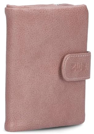 Zwei kleine Damen Geldbörse M.Wallet MW5 Portemonnaie aus weichem Kunstleder, Geldbeutel mit Druckknopf & Reißverschluss-Münzfach, 6 Kartenfächern, 4 Einsteckfächern, 1 Scheinfach (Blush)