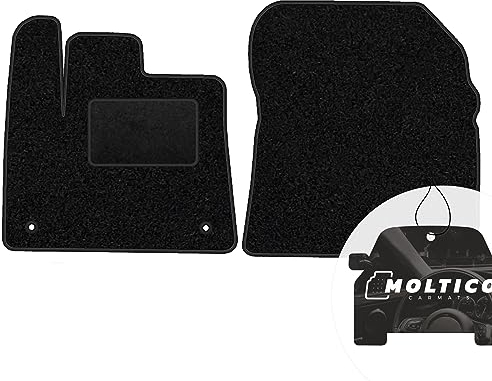 moto-MOLTICO Vorne Fußmatten Auto Velours Autoteppiche Schwarz Automatten Set 2-teilig passend für Peugeot Rifter Citroen Berlingo 3 ab 2018