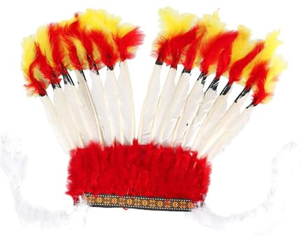 Baoblaze Copricapo di Piume Capo Cappello Indiano per Bambini per Carnevale in Maschera