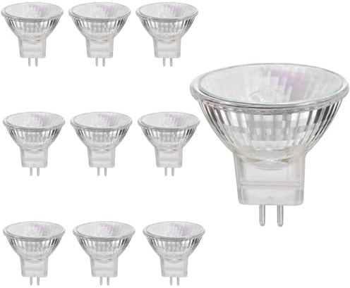 WITSUN MR11 Halogenlampen, 10 Stück MR11/GU4 Halogen-Reflektor, 12V, 20 Watt, 300LM, 2800K Warmweiß, GU4-Sockel, Zwiebelgröße 35mm*35mm