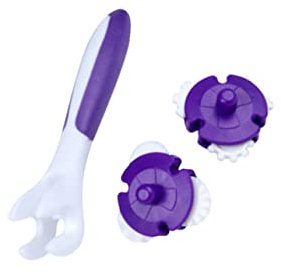 IMIKEYA 3pcs Cake Baking Roller Set Flower Edges, Reusable Dessert Making Tool, Purple Plastic Dough Cutter for Home Bakery and Cake Decorating